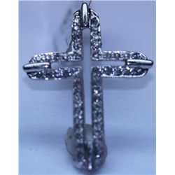 5.50 CTW DIAMOND CROSS PENDANT 14K WHITE GOLD