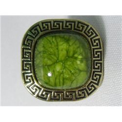 45CTW GREEN BRASS RING SIZE 6