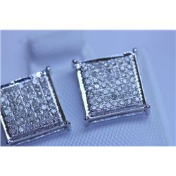 9.8 CTW 10K WHITE GOLD DIAMOND EARRING