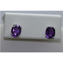 12.40 CTW AMETHYT EARINSG .925 STERLING SILVER