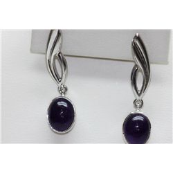 27.35 CTW AMETHYST EARINGS .925 STERLING SILVER