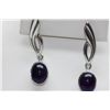 Image 1 : 27.35 CTW AMETHYST EARINGS .925 STERLING SILVER