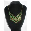 Image 1 : 102CTW GREEN LOOPS BRASS NECKLACE;18INCH