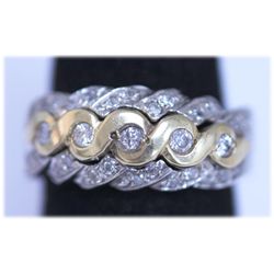 35.05 CTW 14K WHITE AND YELLOW GOLD DIAMOND RING