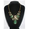 Image 1 : 253CTW GREEN TEARDROP BRASSNECKLACE;18INCH