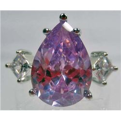 11311 - 18K WHITE GOLD PLATED TANZANITE AND TOPAZ RING