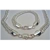 Image 1 : 11252 - STERLING SILVER MEN'S NECKLACE AND BRACELET SET  - UNTESTED BY US