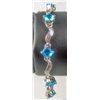 Image 1 : 11176 - WHITE GOLD PLATED AQUAMARINE TOPAZ BRACELET