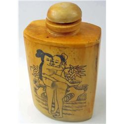 11170 - EROTIC CHINESE BONE SNUFF BOTTLE
