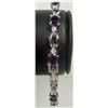 Image 1 : 11174 - WHITE GOLD PLATED AMETHYST BRACELET