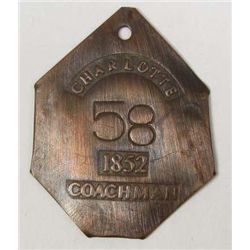 10792 - CHARLOTTE COACHMAN SLAVE TAG
