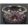 Image 1 : 9563 - 18K WHITE GOLD PLATED PINK SAPPHIRE & WHITE TOPAZ RING