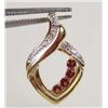 Image 1 : 9480 - 14K GOLD OVER STERLING SILVER RED RHODOLITE GARNET PENDANT