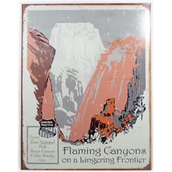 9841 - FLAMING CANYONS METAL SIGN APPROX. 12 "1/2 x 16