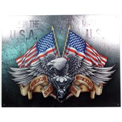 9839 - MOTORCYCLE METAL SIGN APPROX. 12 "1/2 x 16