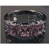 Image 1 : 10688 - WHITE GOLD PLATED PINK SAPPHIRE & WHITE TOPAZ RING SIZE 6