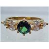 Image 1 : 11317 - GOLD PLATED EMERALD AND TOPAZ RING