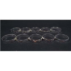 11030 - SET OF 10 SILVER RINGS MARKED .925