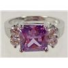 Image 1 : 9600 - 18K WHITE GOLD PLATED PURPLE TANZANITE RING