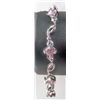 Image 1 : 11175 - WHITE GOLD PLATED PINK SAPPHIRE BRACELET