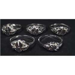 10999 - SET OF 5 SILVER RINGS MARKED .925