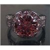 Image 1 : 10687 - WHITE GOLD PLATED PINK SAPPHIRE & WHITE TOPAZ RING SIZE 7