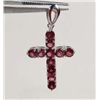 Image 1 : 9479 - 14K WHITE GOLD OVER STERLING SILVER  RHODOLITE GARNET PENDANT