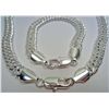 Image 1 : 11245 - STERLING SILVER MEN'S NECKLACE AND BRACELET SET  - UNTESTED BY US