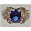 Image 1 : 11199 - WHITE GOLD PLATED SAPPHIRE AND TOPAZ RING