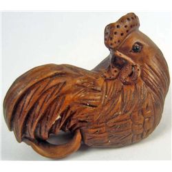 11159 - BOXWOOD ROOSTER NETSUKE
