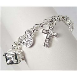 10811 - SILVER CHARM BRACELET MARKED .925