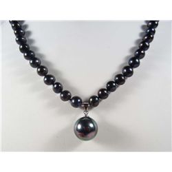 10706 - TAHITIAN BLACK PEARL NECKLACE