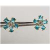 Image 1 : 9574 - GOLD PLATED AQUAMARINE TOPAZ FLOWER STUD EARRINGS