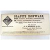 Image 2 : 9088 - GRANITE IRON WARE ADVERTISING TRADE CARD