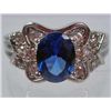 Image 1 : 11197 - WHITE GOLD PLATED SAPPHIRE AND TOPAZ RING