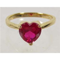 9567 - 18K GOLD PLATED GARNET RING