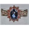 Image 1 : 11201 - WHITE GOLD PLATED SAPPHIRE AND TOPAZ RING