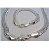 Image 1 : 11262 - STERLING SILVER MEN'S NECKLACE AND BRACELET SET  - UNTESTED BY US
