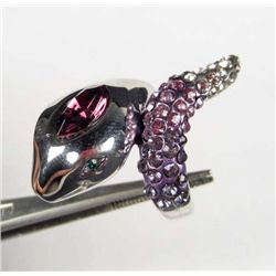 7582 - WHITE GOLD PLATED & SWAROVSKI CRYSTAL SNAKE RING