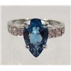 Image 1 : 9506 - STERLING SILVER BLUE TOPAZ & WHITE TOPAZ RING