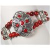 Image 1 : 10930 - TIBETAN SILVER CORAL BRACELET