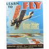 Image 1 : 10078 - LEARN TO FLY METAL SIGN