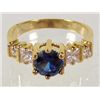 Image 1 : 9556 - GOLD PLATED SAPPHIRE & TOPAZ RING