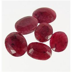 6544 - 68.9 CTW - LOT OF 6 - NATURAL OVAL CUT RUBIES