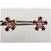 Image 1 : 9358 - GOLD PLATED AMETHYST & WHITE TOPAZ EARRING