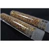 Image 1 : 9763 - LOT OF 2 JUMBO VIALS OF GOLD FLAKES 2.5" TALL