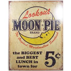 9959 - LOOKOUT MOON PIE BRAND FUNNY METAL SIGN