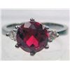 Image 1 : 11304 - WHITE GOLD PLATED RUBY AND TOPAZ RING