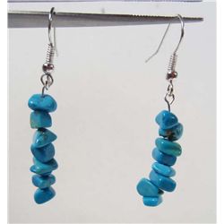 10494 - TIBETAN SILVER TURQUOISE EARRINGS
