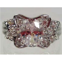 11212 - WHITE GOLD PLATED TOPAZ RING